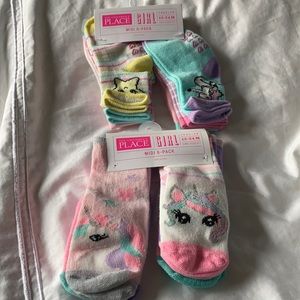 TWO NWT Toddler girl 12-24 month midi 6-pack of socks